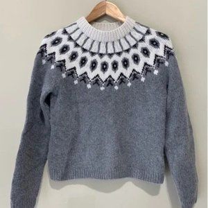 Women's Green Label Hand Knit Wool Angora Ralph Lauren Fair Isle Sweater Small